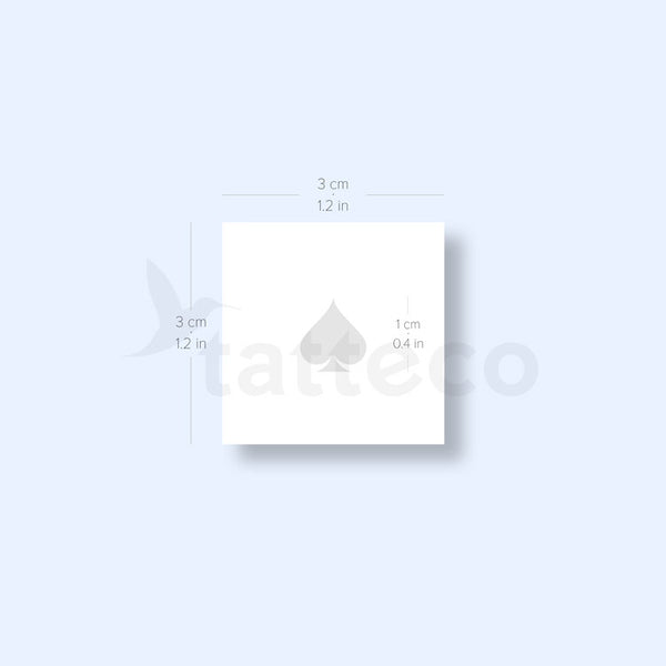 Spade Playing Card Suit Semi-Permanent Tattoo - Set of 2
