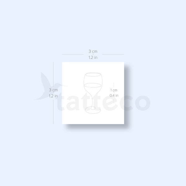Fine Line Wine Glass Semi-Permanent Tattoo - Set of 2