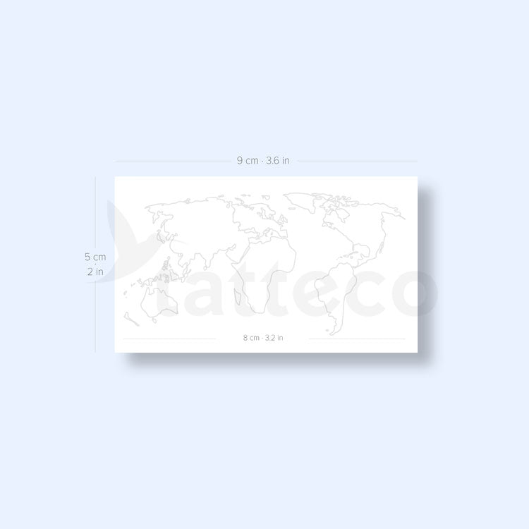 World Map Semi-Permanent Tattoo - Set of 2