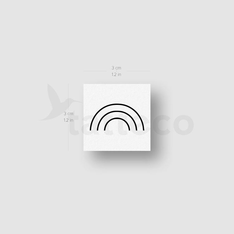 Tatuaje temporal de arcoíris minimalista (juego de 3)