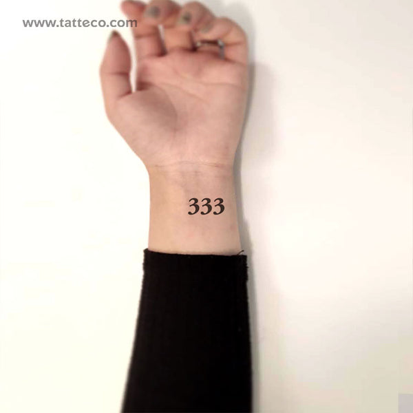 333 Angel Number Temporary Tattoo - Set of 3