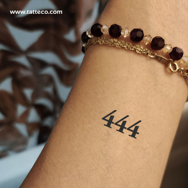 444 Angel Number Temporary Tattoo - Set of 3