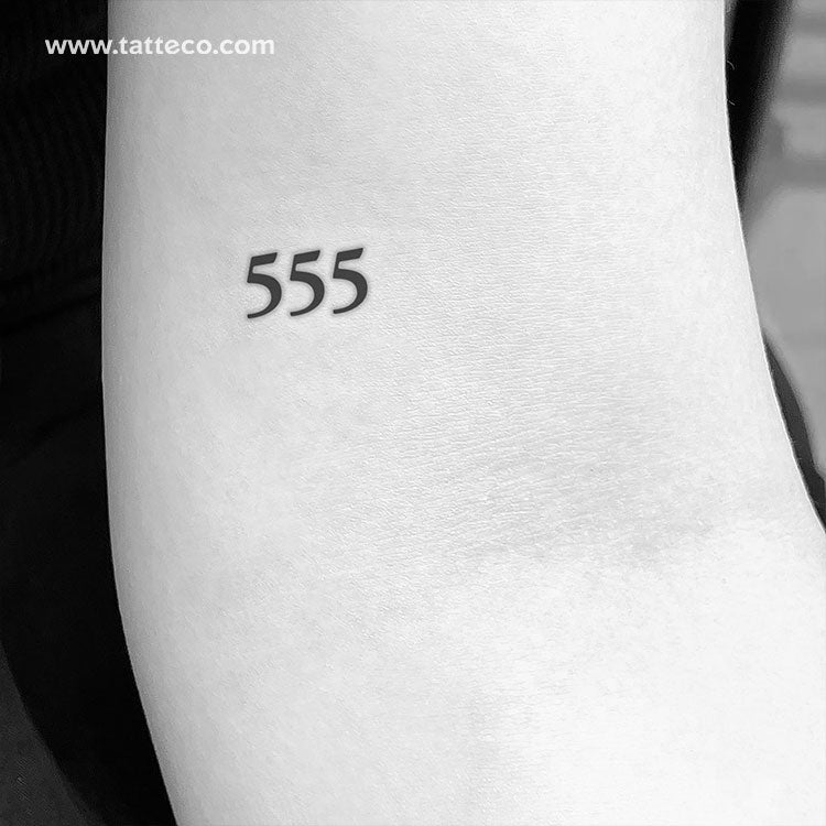 555 Angel Number Temporary Tattoo - Set of 3