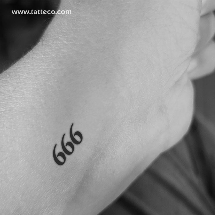 666 Angel Number Temporary Tattoo - Set of 3