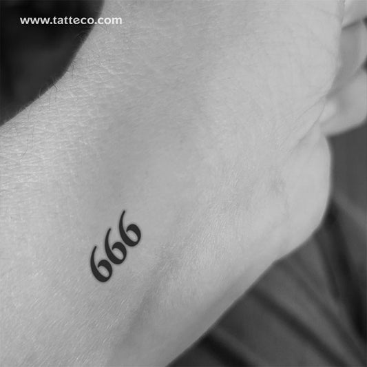 666 Angel Number Temporary Tattoo - Set of 3