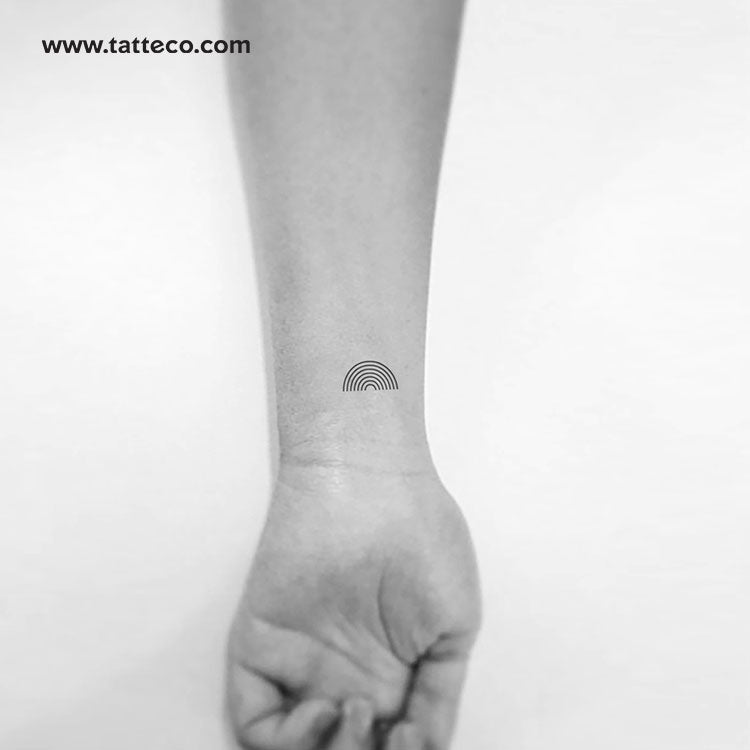 Minimalist Rainbow Temporary Tattoo - Set of 3