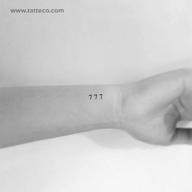 Little 777 Angel Number Temporary Tattoo - Set of 3