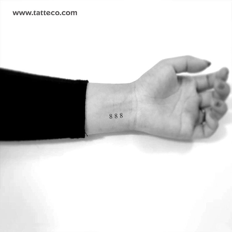 Small 888 Angel Number Temporary Tattoo - Set of 3