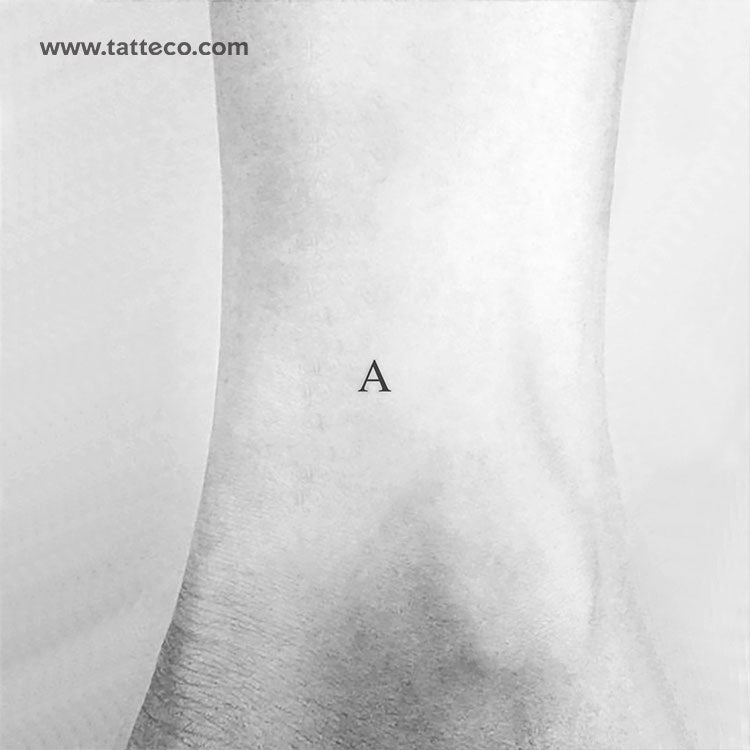 Tatuaje temporal de letra mayúscula con serifa (juego de 3)