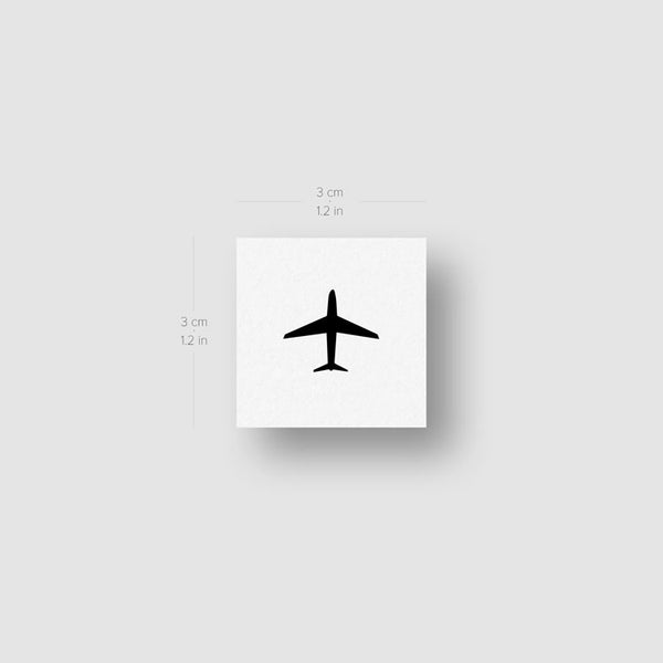 Minimalist Airplane Temporary Tattoo - Set of 3