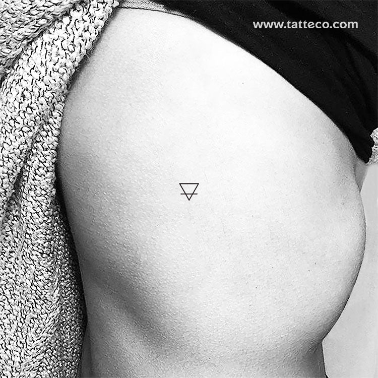 Tiny Earth Alchemical Symbol Temporary Tattoo - Set of 3