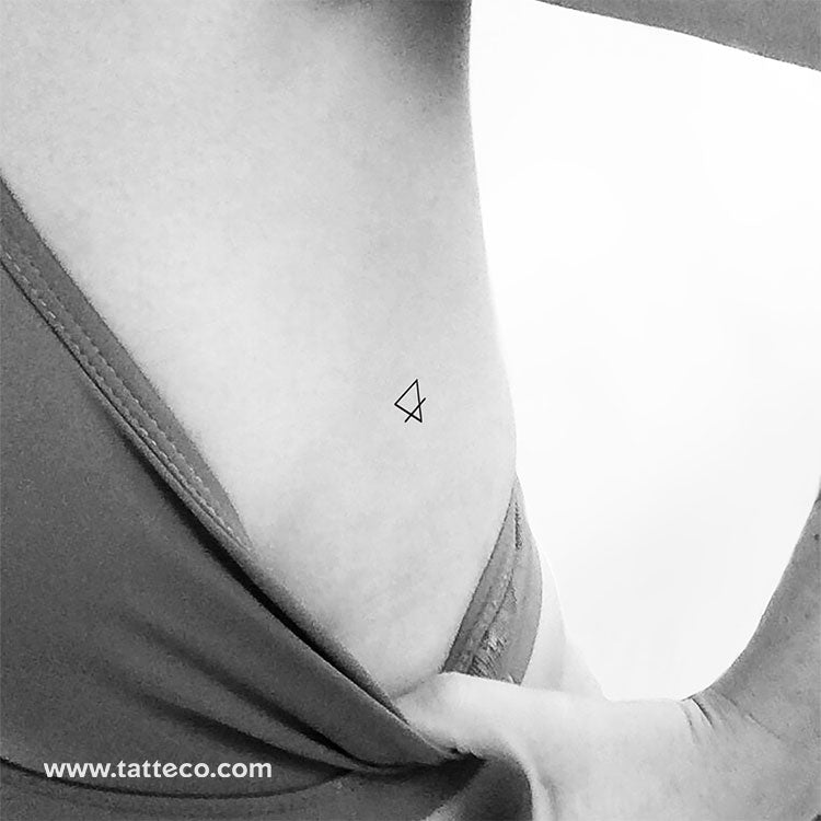 Tiny Earth Alchemical Symbol Temporary Tattoo - Set of 3