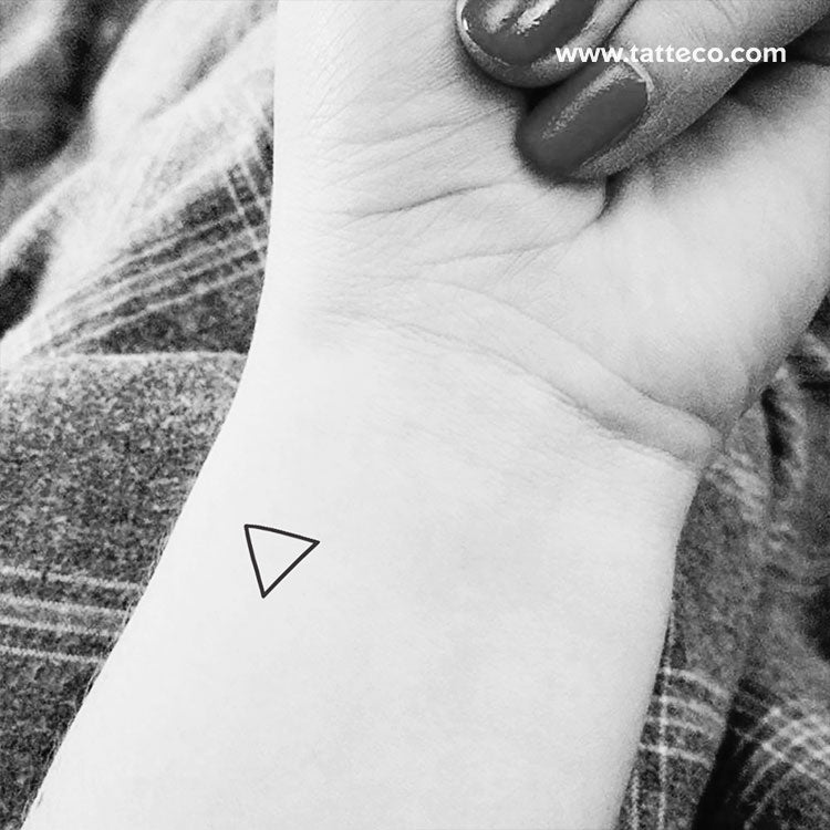Tiny Water Alchemical Symbol Temporary Tattoo - Set of 3