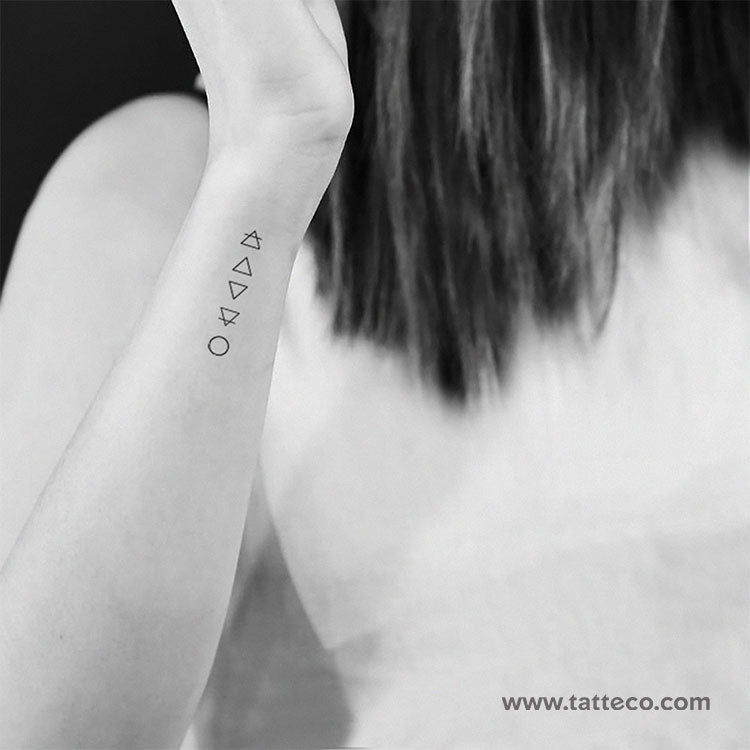 Alchemical Symbols Temporary Tattoo - Set of 3