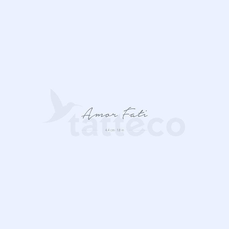Tatuaje temporal de 2 semanas "Amor Fati" - Juego de 2