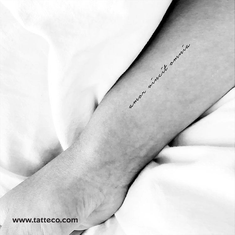 Amor Vincit Omnia Temporary Tattoo - Set of 3