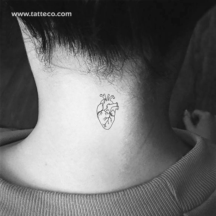 Anatomical Heart Temporary Tattoo - Set of 3