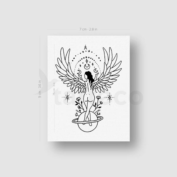 Angel Woman Temporary Tattoo by Tukoi - Set of 3