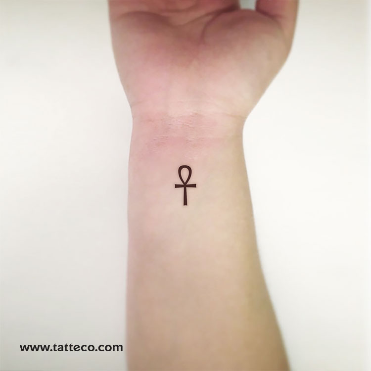 Tatuaje temporal pequeño del símbolo Ankh - Juego de 3