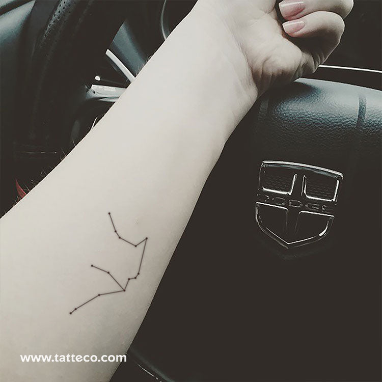 Aquarius Constellation Temporary Tattoo - Set of 3