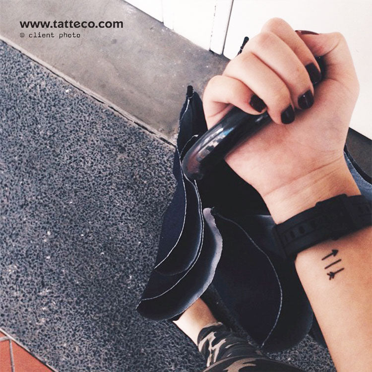 Arrow In Three Parts Temporary Tattoo - Set of 3