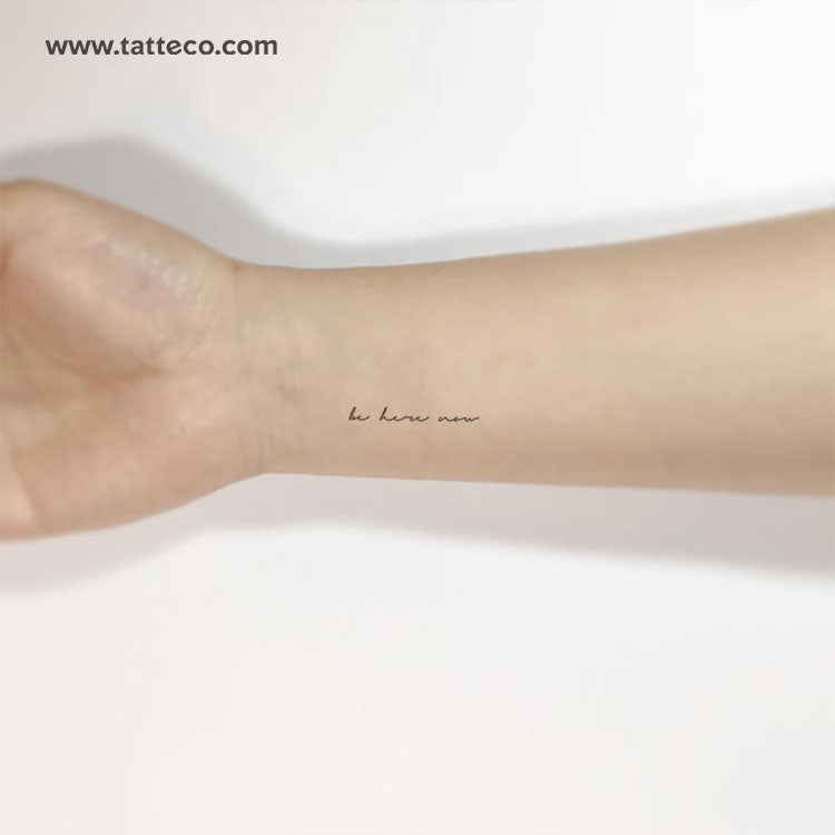 Small Be Here Now Temporary Tattoo - Set of 3