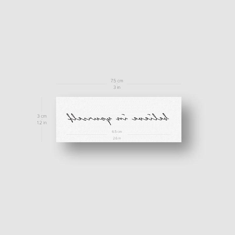 Tatuaje temporal "Cree en ti mismo" - Juego de 3