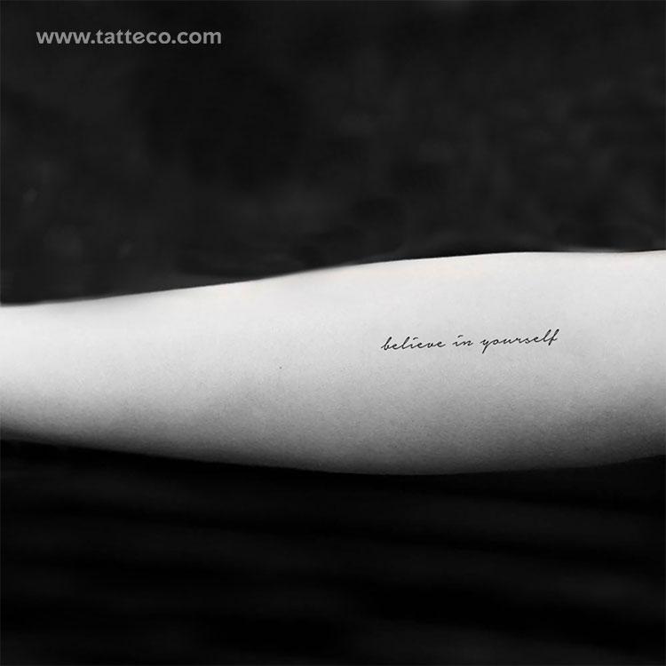 Tatuaje temporal "Cree en ti mismo" - Juego de 3