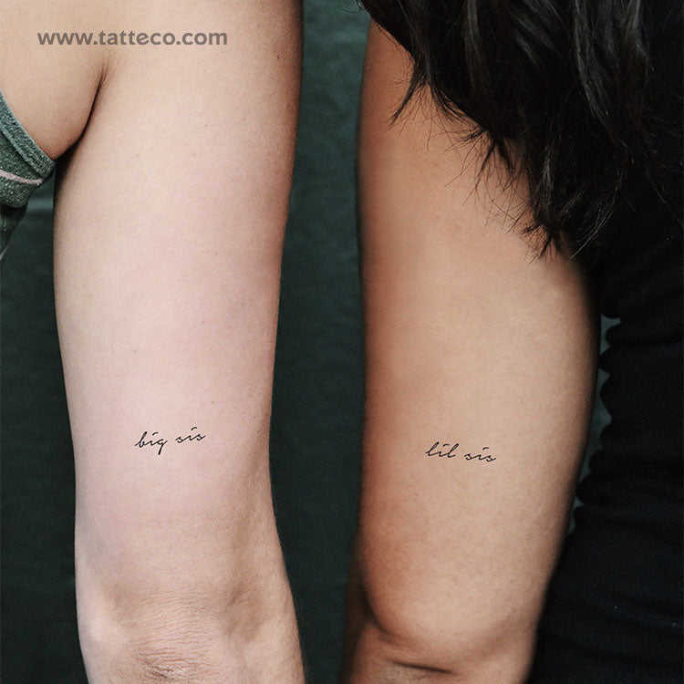 Matching Big Sis Lil Sis Temporary Tattoos - Set of 3+3
