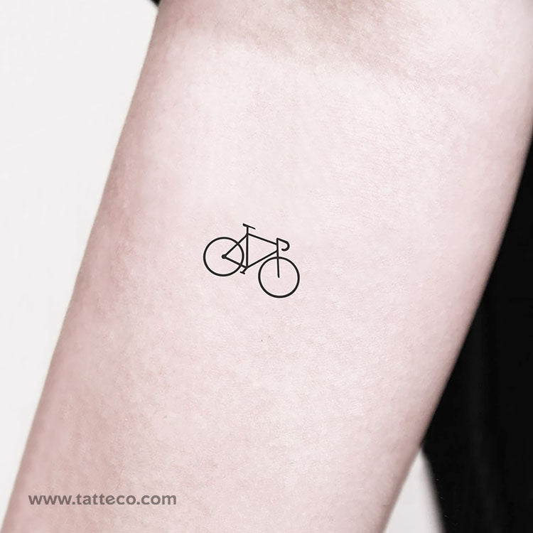 Minimalist Bicycle Temporary Tattoo - Set of 3