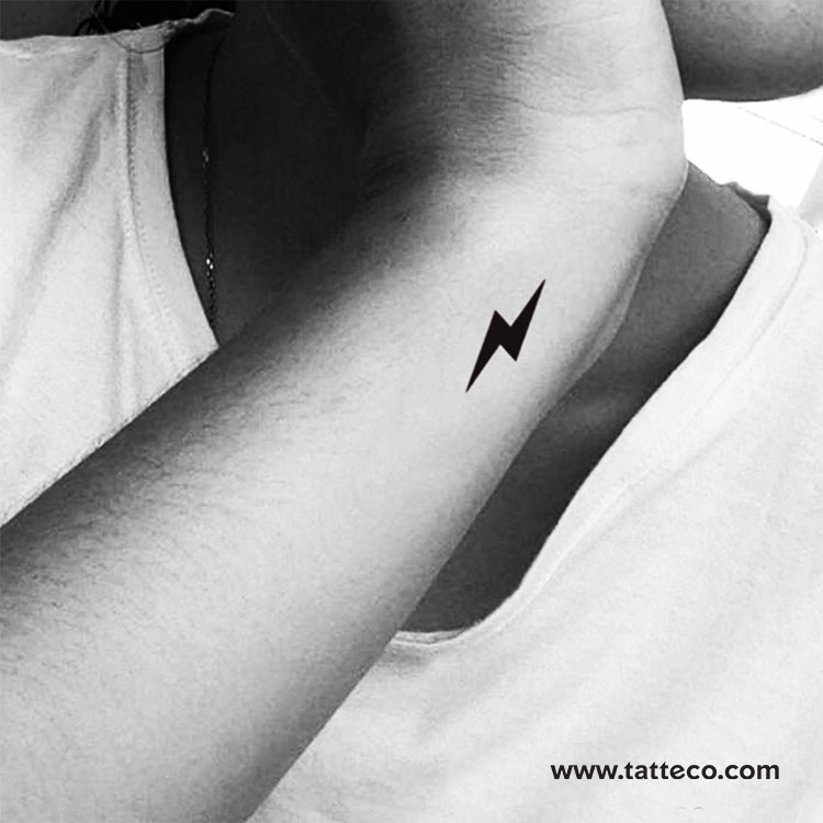 Lightning Bolt Temporary Tattoo - Set of 3
