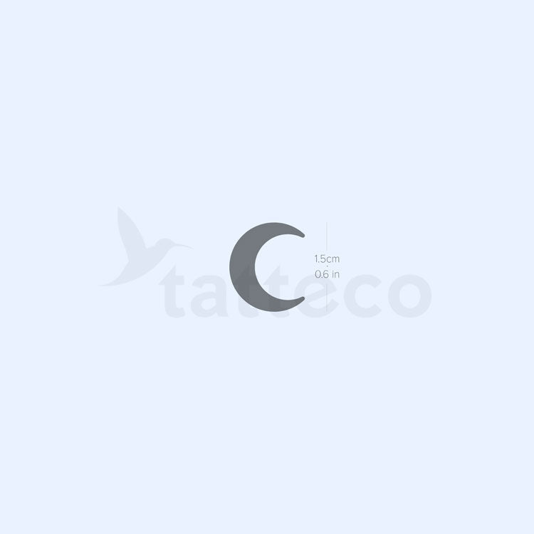 Black Crescent Moon 2-Week Temporary Tattoo - Set of 2