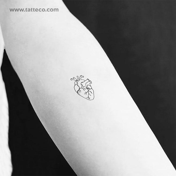 Anatomical Heart Temporary Tattoo - Set of 3