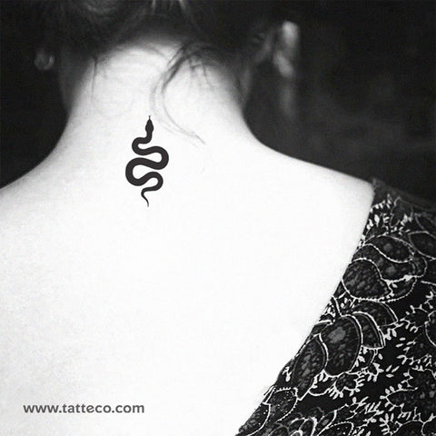 Black Snake Temporary Tattoo - Set of 3
