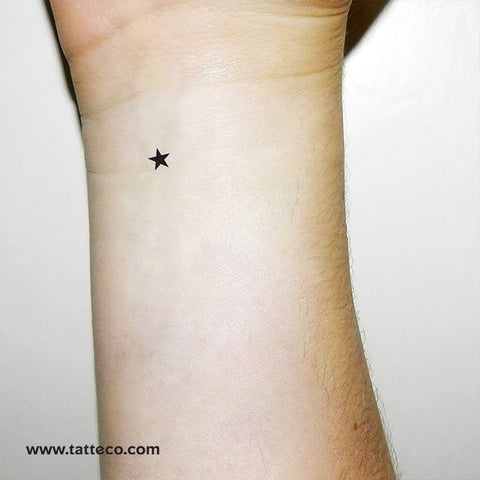 Small Black Star Temporary Tattoo - Set of 3