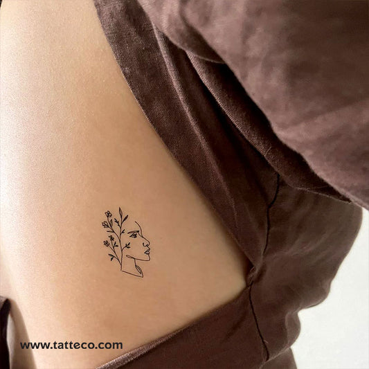 Tatuaje temporal de mujer floreciente de Tukoi - Juego de 3