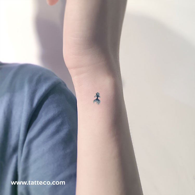 Blue Fish Temporary Tattoo - Set of 3
