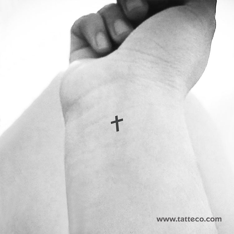 Tatuaje temporal de cruz pequeña y llamativa (juego de 3)