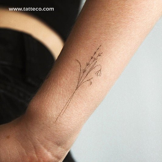 Tatuaje temporal "Ramo de flores n.º 3" de Harmlessberry - Juego de 3