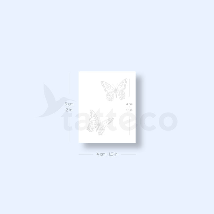 Butterfly Couple Semi-Permanent Tattoo - Set of 2