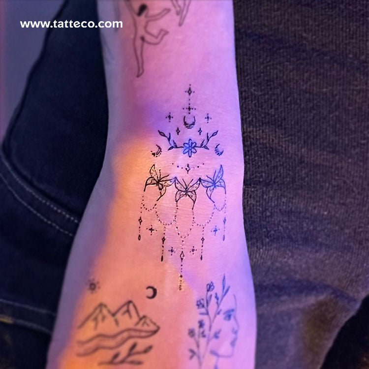 Tatuaje temporal de mariposa en la muñeca de Tukoi (juego de 3)