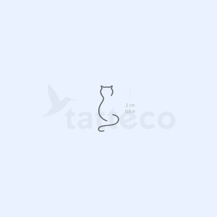 Minimalist Standing Cat 2-Week Temporary Tattoo - Set of 2