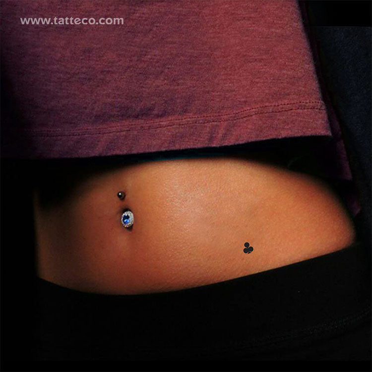 Small Club Playing Card Suit Temporary Tattoo - Set of 3