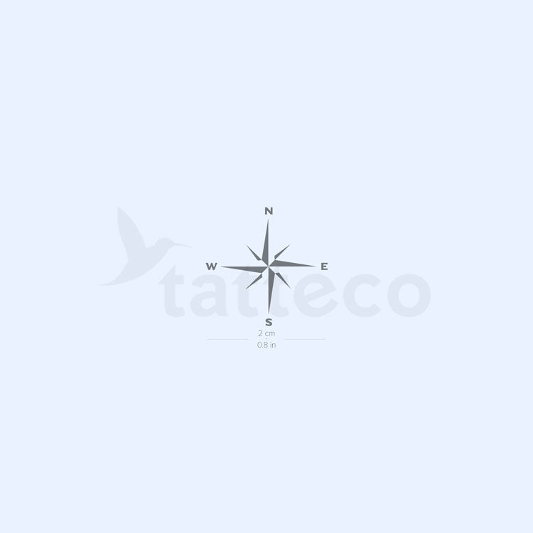 Small Compass Rose 2-Week Temporary Tattoo - Set of 2