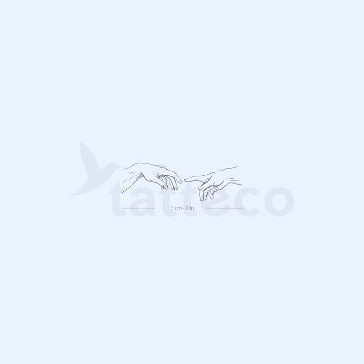 Creation of Adam Hands 2-Week Temporary Tattoo - Set of 2