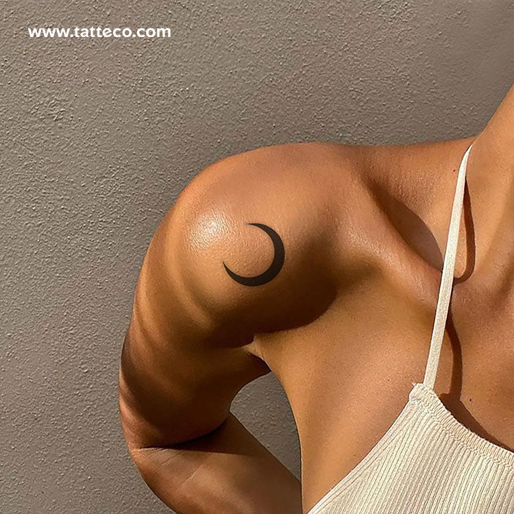 Black Crescent Temporary Tattoo - Set of 3