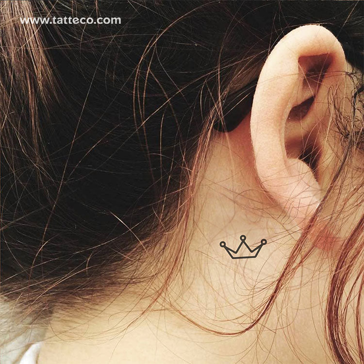 Minimalist Crown Temporary Tattoo - Set of 3