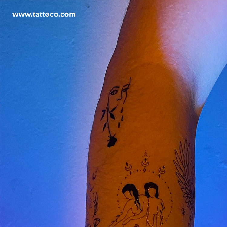 Tatuaje temporal de rosa llorando de Tukoi (juego de 3)