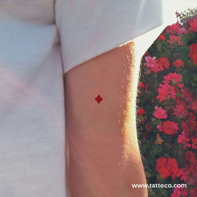 Tatuaje temporal de naipes de diamantes (juego de 3) 