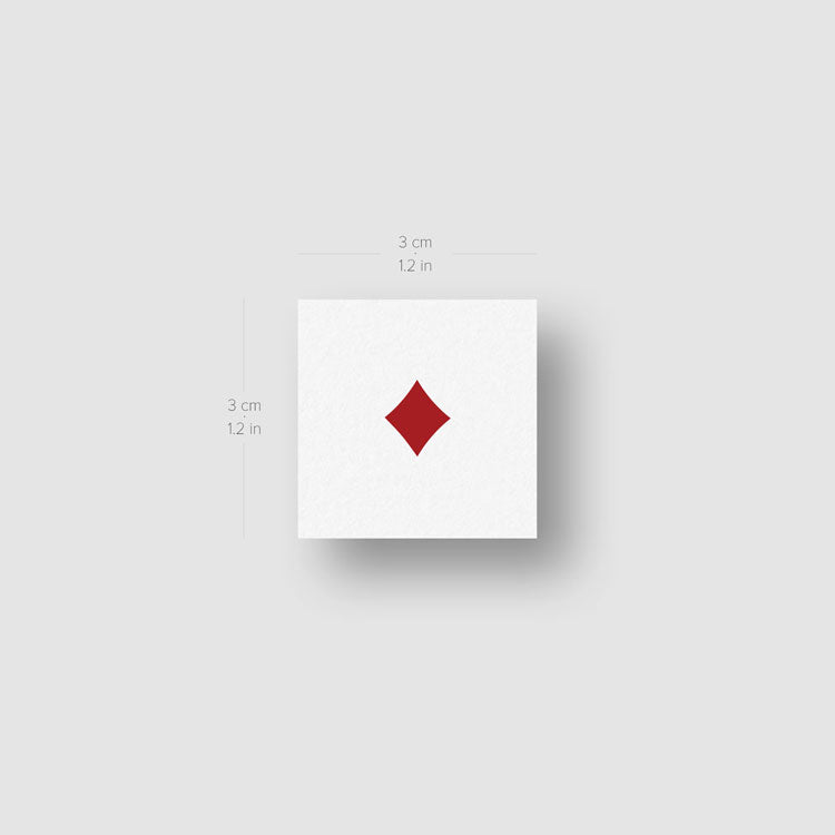 Tatuaje temporal de naipes de diamantes (juego de 3) 